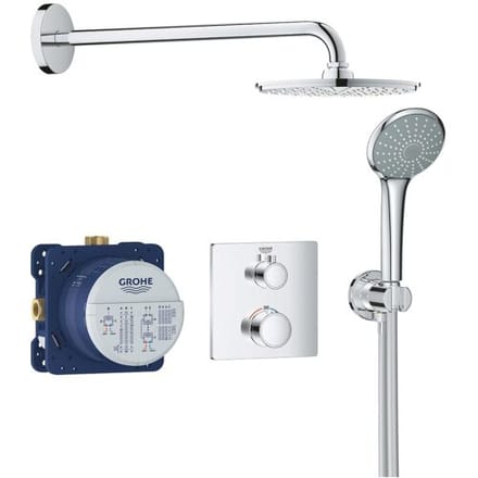 Grohe Grohtherm shower system concealed with Rainshower Cosmopolitan 210 34734000