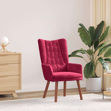 vidaXL - Fauteuil - Wijnrood - 63 - x - 67 - x - 94 - cm - Fluweel