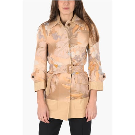 MM0 leren details blazer met riem in roze