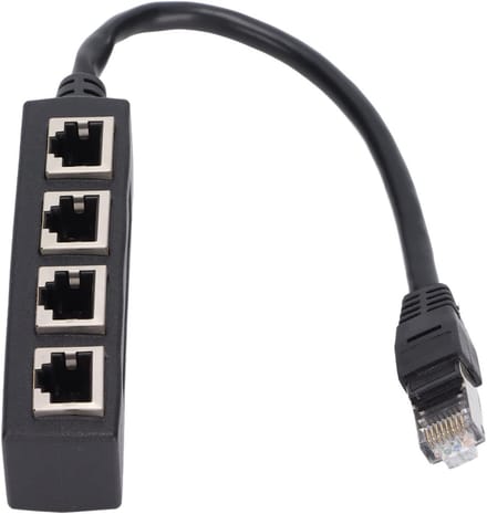 RJ45 Splitter Adapter, 1 To 4 Port Smooth Transfer Excellent Connection Network Cable Adapter, Circuit Board Ethernet - ShopVlot
