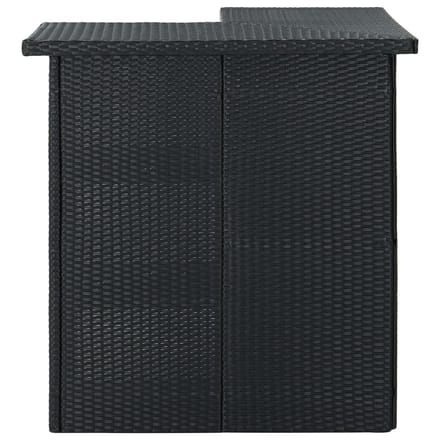 vidaXL - Hoekbartafel - 100x50x105 - cm - poly - rattan - zwart