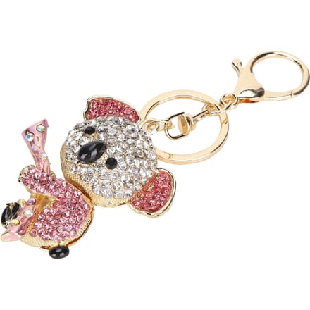 Sleutelhanger Koala Beer Legering Strass Goud Kristal Metaal Hanger Klein Cadeau(Roze) beige