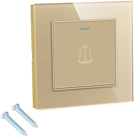 Deurbel Glas - Drukknop Deur - Toegang Verlenen - Minimalistisch Design - 86 mm - Goud
