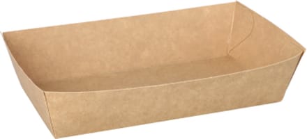 50 Snackbakje, karton pure 3,8 cm x 8,5 cm x 15,5 cm bruin