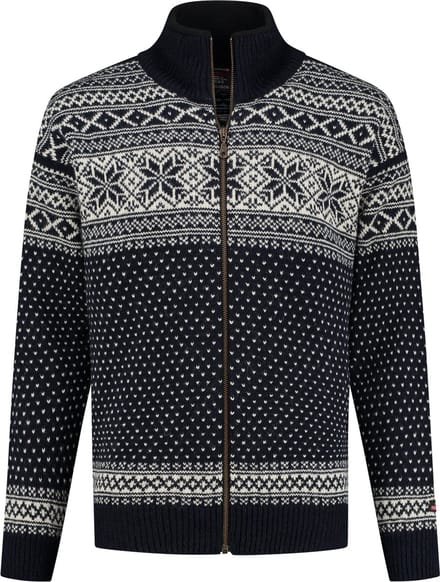 Norfinde Noors vest - grof gebreid - zuiver scheerwol - donkerblauw