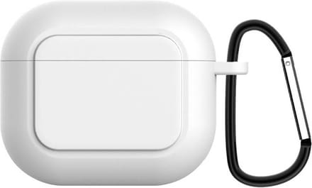 Case cover - Apple Airpods 3 - wit siliconen - met musketon