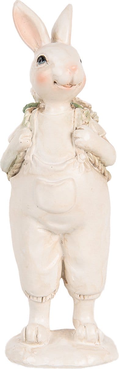 Clayre & Eef Decoratie Beeld Konijn 17 cm Wit Kunststof