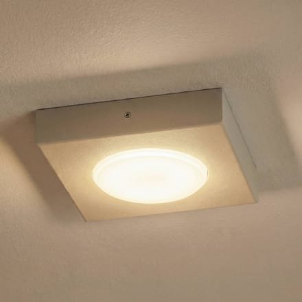 SIGMA Plafondlamp Hero, grijs-beige, 12 x 12 cm, metaal, GX53