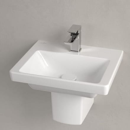 Villeroy & Boch Subway 3.0 wash hand basin 45 cm, with 1 tap hole, without overflow 43704601