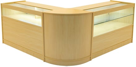 Adonis led winkelbalies b1200/c1200/cm60 - esdoorn - 120/120/60 cm