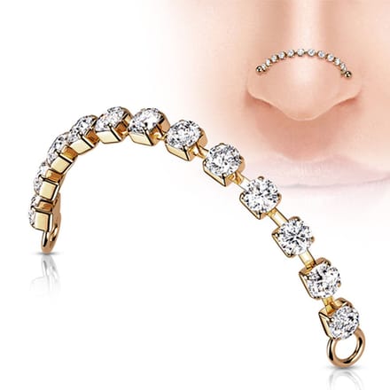 Ketting steentjes 2x30 - rose goud - LMPiercings