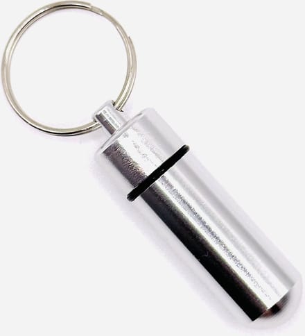 Waterdichte Aluminium Pillendoos Sleutelhanger - Zilver