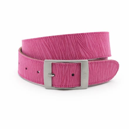 Fuchsia dames basic riem 4 cm leer met zebraprint - Leer - Basic riem - Casual - Maat 90