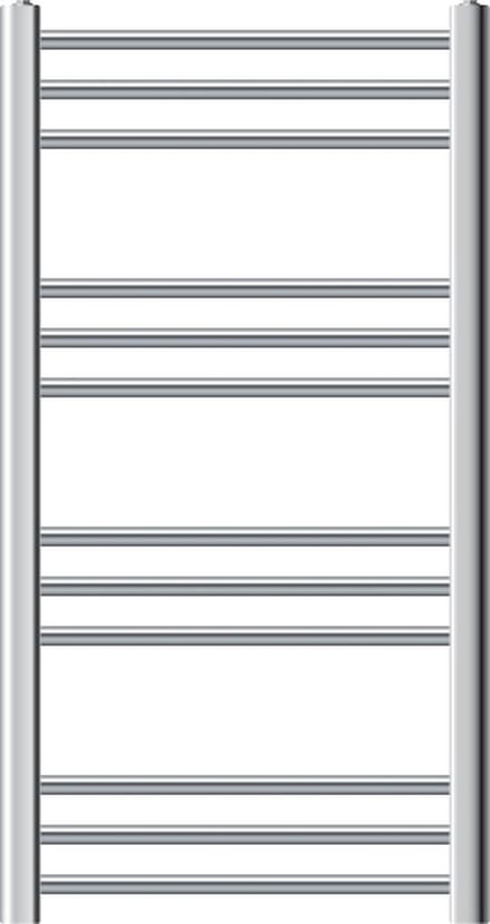 ECD Germany Badkamerradiator - 500 x 800 mm - chroom - gebogen met zijaansluiting - handdoekdrogerradiator