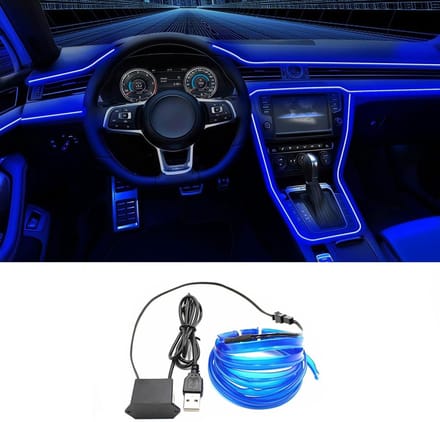 Flexibele LED Strip Lichtdraad voor Auto Interieur en Decoratie - 5 meter Blauw