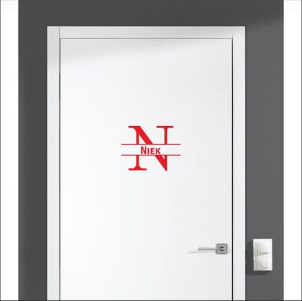 Deursticker Met Naam -  Niek - Rood