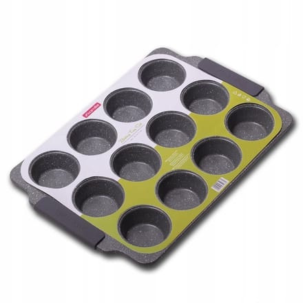 Kamille Muffinform 12 Stuks - Antiaanbaklaag & Koolstofstaal