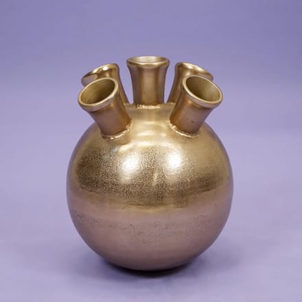 Vaas kuba metaal l33b33h41cm goud