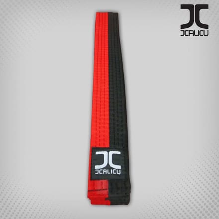Poom taekwondo-band JCalicu | Rood / Zwart (Maat: 320)