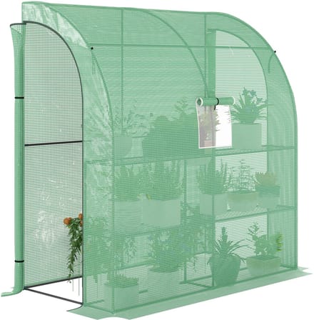 Outsunny - Muurkas - met 4 Planken - Weerbestendig - Groen