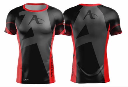 T-shirt Arawaza | Dry-Fit | Zwart / Rood (Maat: S)