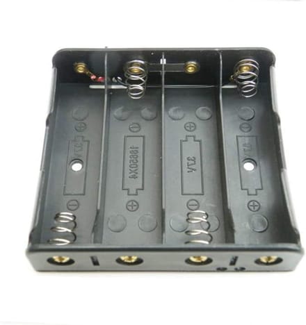 Batterij Houder - Batterij Clip - Doe-het-zelf Projecten - Serieel Parallel - 4 Slots - Zwart