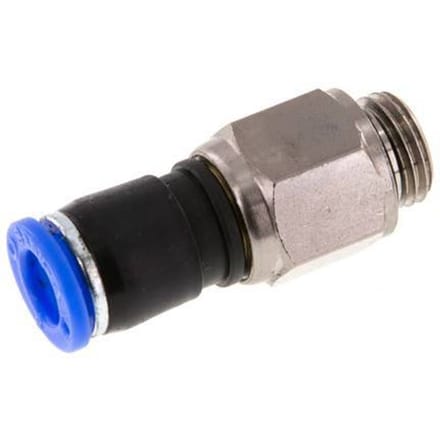 8mm & G1/4'' Draaidoorvoer Insteek Buitendraad Vernikkeld Messing/PBT NBR