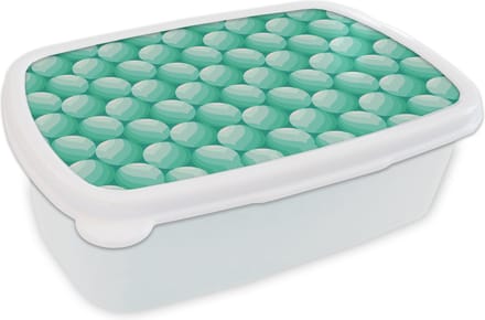 Broodtrommel Wit - Lunchbox - Brooddoos - Design - Mint - Bal - 18x12x6 cm - Volwassenen