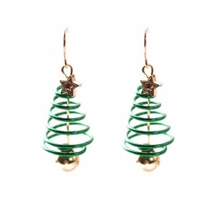 Kerst Oorbellen - Oorhangers - Kerstboom 3D - 1 paar