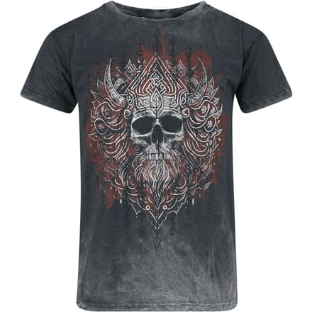 Outer Vision T-shirt - Viking Skull - S tot 4XL - voor Mannen - grijs