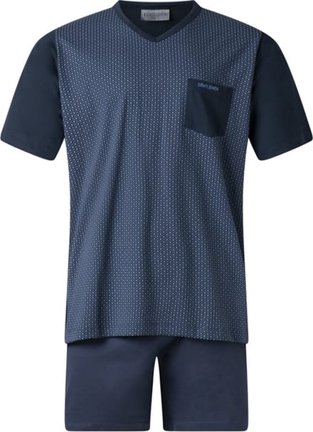 Gentlemen - heren shortama 114255 - V-hals - navy - maat XXL