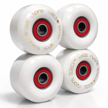 SUOTU Skateboardwielen - ABEC-9 - 54x34 mm - 95A - 4 stuks - Wit