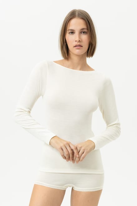 Shirt met lange mouwen Serie Wool&Silk Wit