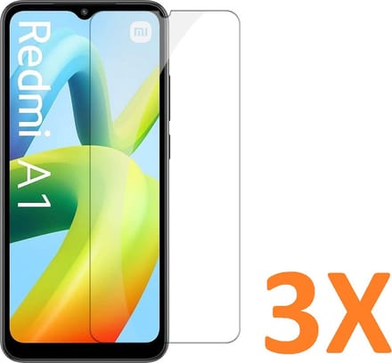 Screenprotector Glas - Tempered Glass Screen Protector Geschikt voor: Xiaomi Redmi A1,A1+,A2,A2+ - 3x