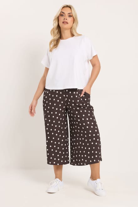 Yours Chocoladebruine Culotte Met Stippen En Textuur Size 50-52