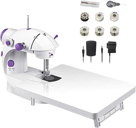 Mini Naaimachine - Draagbare Naaier - Kleding Repareren - Dubbele Draad Steek - 21 x 9 x 19.5 cm