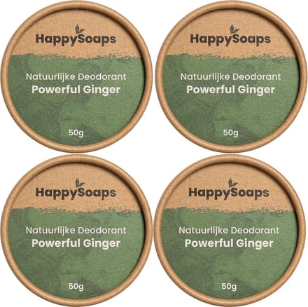 4x HappySoaps Natuurlijke Deodorant Powerful Ginger (1 jaar voorraad)