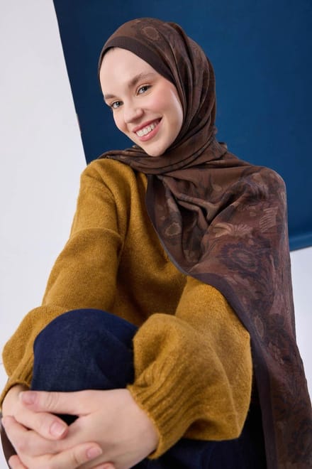 Silk Home Mayda sjaal, viscosemix, bruintinten – 190 × 70