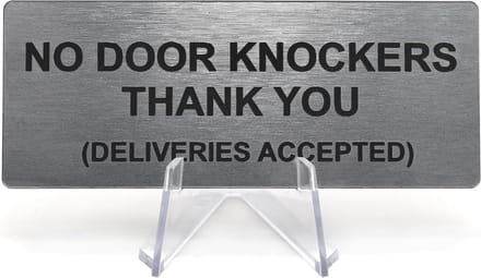 CombiCraft No Door Knockers Acrylaat Deurbordje - 100x40mm