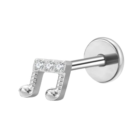 Piercing titanium intern schroefdraad Music Note - zilver - LMPiercings