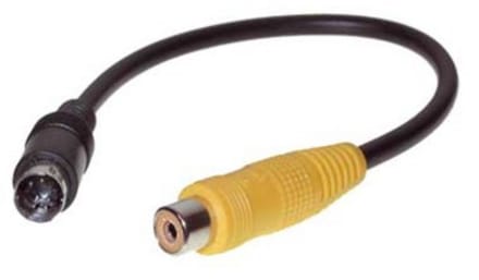 S-VHS (m) - Composiet RCA (v) adapter / zwart - 0,20 meter