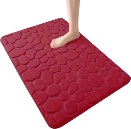 Nivard Sneldrogende Badmat - Douchemat - Antislip - Wc Mat - Toiletmat - Badkamermat - Rood M