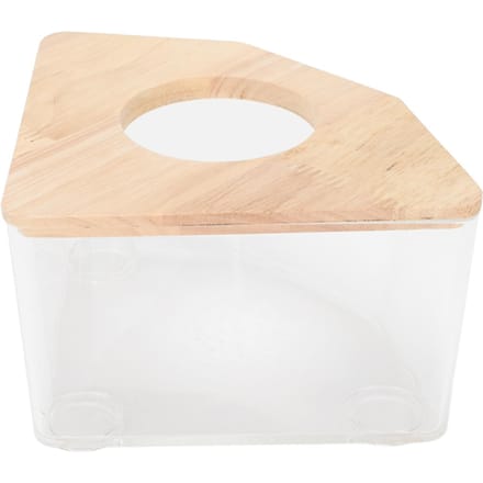 Boîte de Bain de Sable pour Hamster Ventilateur à Angle Droit Étanche Conteneur de Bain de Sable à Double Usage pour Petits Animaux beige