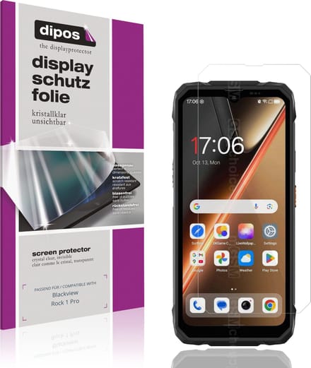 dipos – 4x Beschermfolie geschikt voor Blackview Rock 1 Pro | Krasbestendige & heldere Screenprotector Ultra-Thin