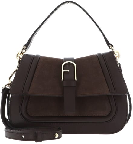 FURLA Leren schoudertas Flow Top Handle Toni Espresso donkerbruin