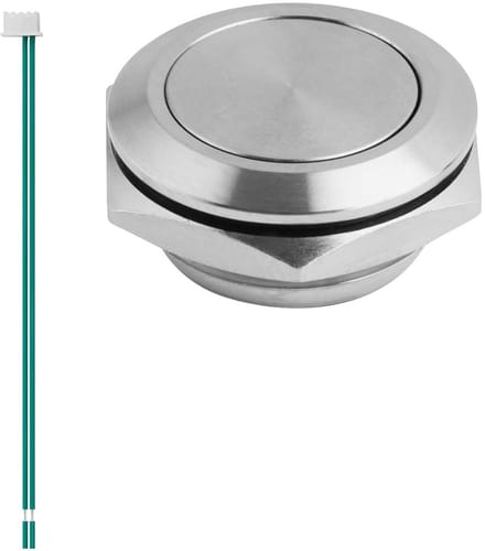 Platte RVS Drukknop IP67 Waterdicht Ø 19mm Inbouw Inbouwschakelaar