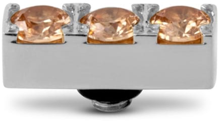 Melano Twisted Triple CZ Steentje Champagne | Zilver