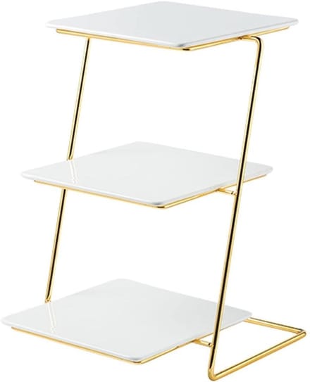 Taartplateau - Cupcake standaard - Feestelijke presentatie - 3-laags ontwerp - Niet gespecificeerd - Wit
