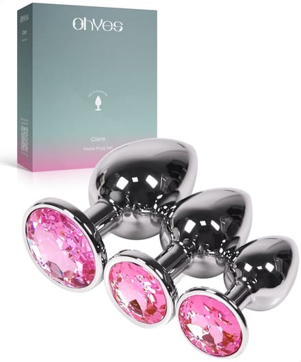 Metalen Buttplugs voor mannen en vrouwen - Buttplug Set 3-Delig - Anal & Butt Plug - Roze