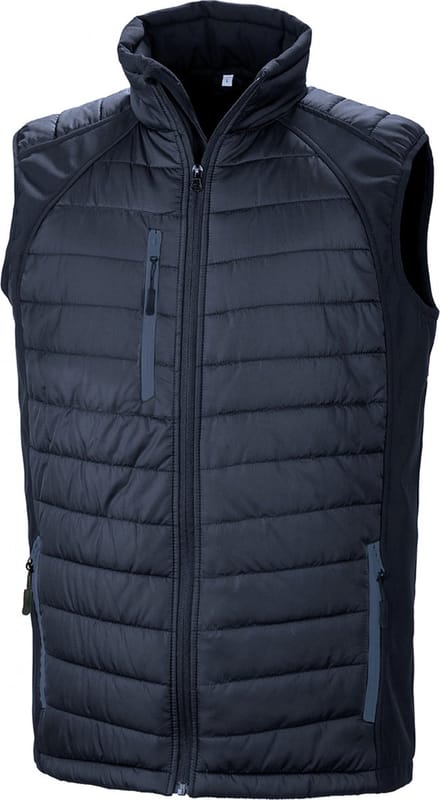 Black Compass gewatteerde softshell bodywarmer 'Result' Navy/Navy - L